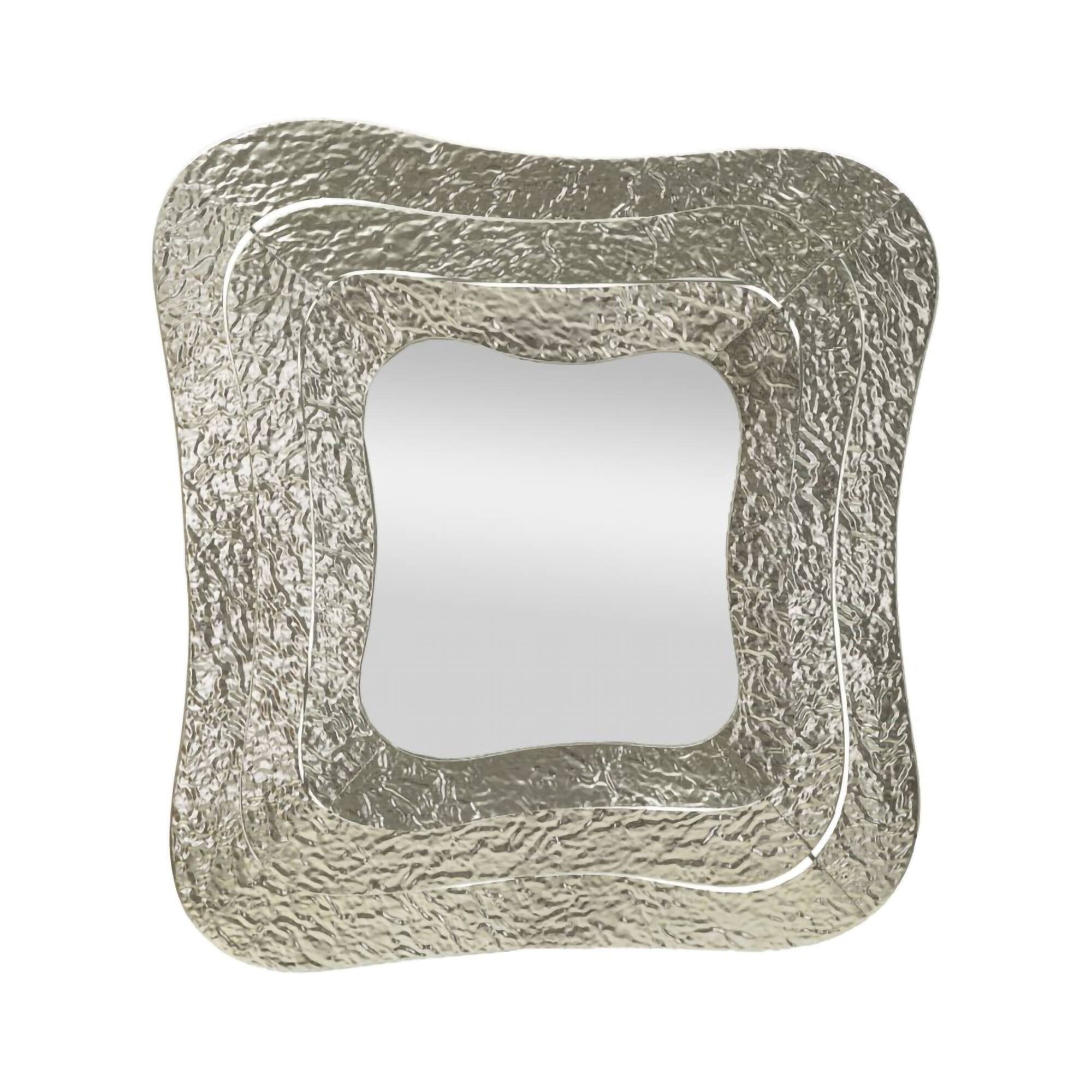 Specchio Casella, Specchiera, Articolo d'arredo a muro, Decorazione con specchio, 74x7 h79 cm, Argento