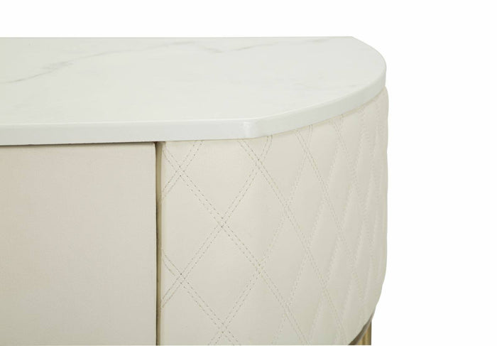 Consolle Niccolo, Tavolo multiuso, Mobiletto d'appoggio, Scrivania da corridoio, 100x40 h75 cm, Bianco e Oro