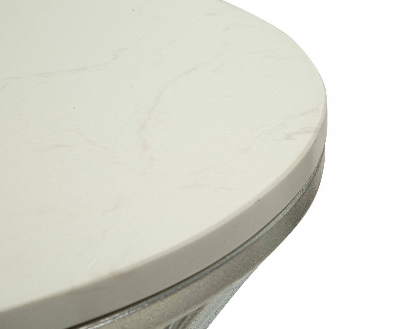 Tavolino da salotto Merli, Tavolo basso da caffè, Portariviste per divano, Ripiano da soggiorno, Argento, 40x40 h79 cm