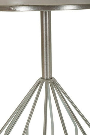 Tavolino da salotto Calepio, Tavolo basso da caffè, Portariviste per divano, Ripiano da soggiorno, 38x38 h58 cm, Argento