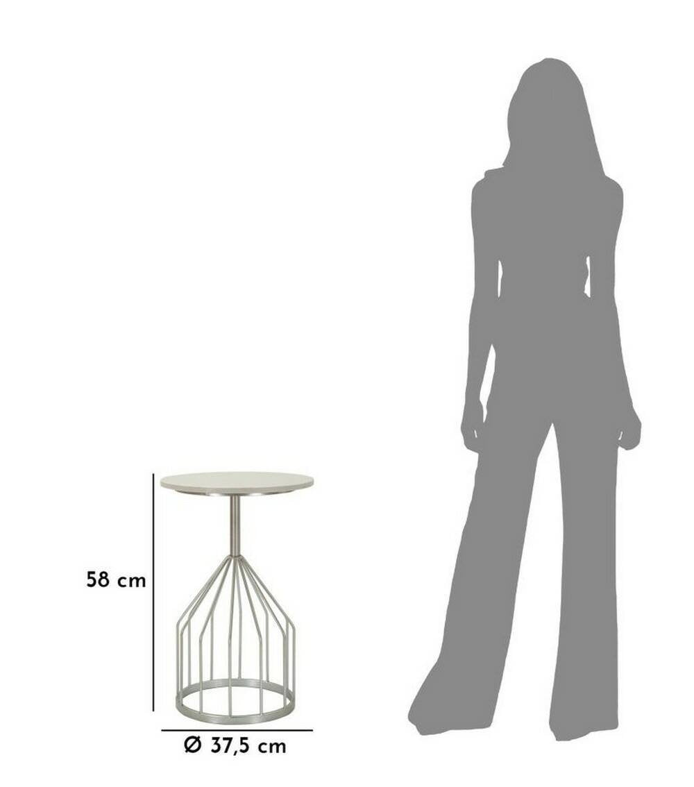 Tavolino da salotto Calepio, Tavolo basso da caffè, Portariviste per divano, Ripiano da soggiorno, 38x38 h58 cm, Argento