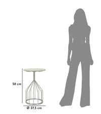 Tavolino da salotto Calepio, Tavolo basso da caffè, Portariviste per divano, Ripiano da soggiorno, 38x38 h58 cm, Argento