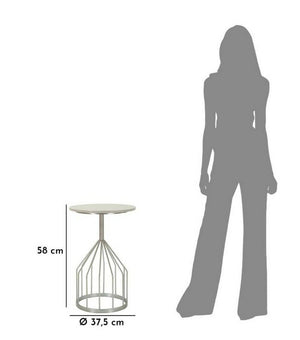 Tavolino da salotto Calepio, Tavolo basso da caffè, Portariviste per divano, Ripiano da soggiorno, 38x38 h58 cm, Argento