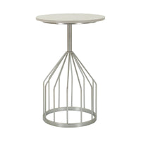 Tavolino da salotto Calepio, Tavolo basso da caffè, Portariviste per divano, Ripiano da soggiorno, 38x38 h58 cm, Argento