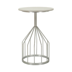 Tavolino da salotto Calepio, Tavolo basso da caffè, Portariviste per divano, Ripiano da soggiorno, 38x38 h58 cm, Argento