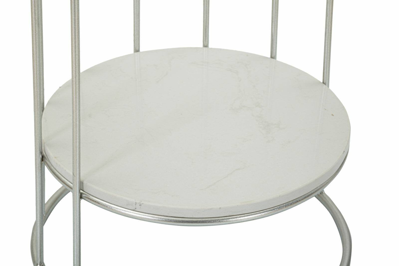 Tavolino da salotto Biferno, Tavolo basso da caffè, Portariviste per divano, Ripiano da soggiorno, 40x40 h76 cm, Argento