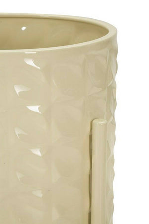 Set di 3 portavasi Cisterna, Complemento d'arredo, Articolo decorativo, Accessorio d'arredo, 36x36 h57 cm, Crema