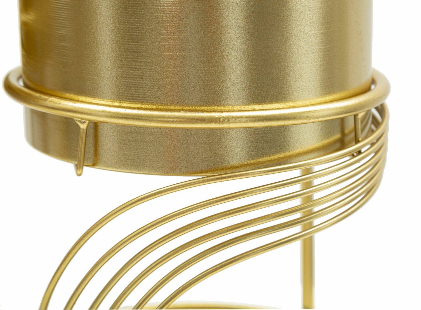 Set di 2 portavasi Sauri, Complemento d'arredo, Articolo decorativo, Accessorio d'arredo, 23x23 h36 cm, Oro