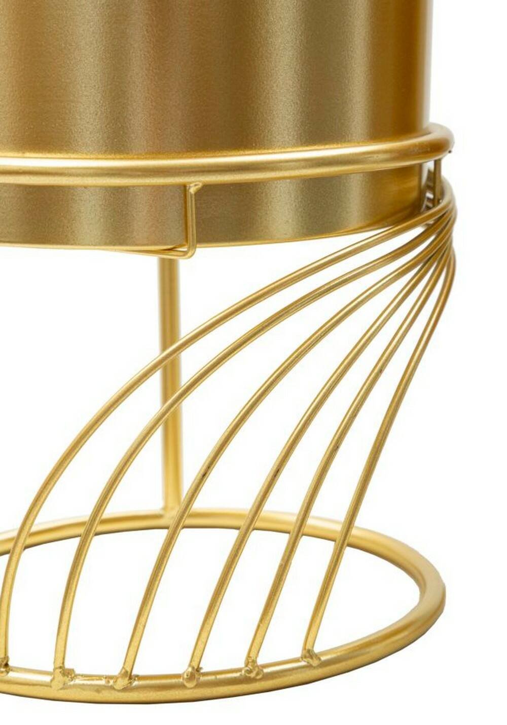 Set di 2 portavasi Sauri, Complemento d'arredo, Articolo decorativo, Accessorio d'arredo, 23x23 h36 cm, Oro