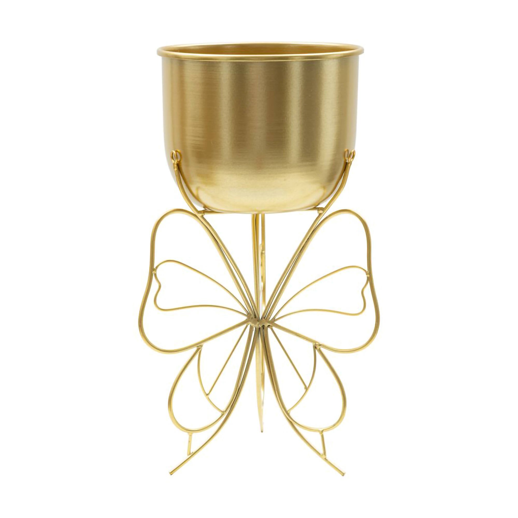 Portavasi Monti, Complemento d'arredo, Articolo decorativo, Accessorio d'arredo, Oro, 22x22 h40 cm