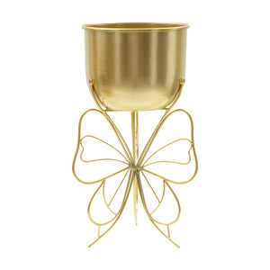 Portavasi Monti, Complemento d'arredo, Articolo decorativo, Accessorio d'arredo, Oro, 22x22 h40 cm