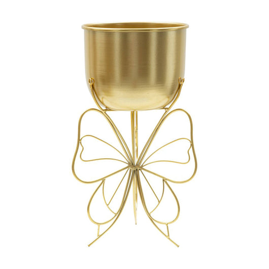 Portavasi Monti, Complemento d'arredo, Articolo decorativo, Accessorio d'arredo, Oro, 22x22 h40 cm