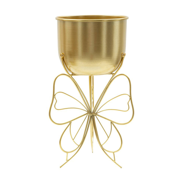 Portavasi Monti, Complemento d'arredo, Articolo decorativo, Accessorio d'arredo, Oro, 22x22 h40 cm