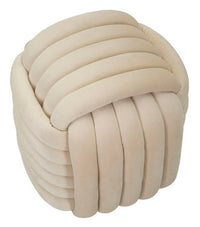 Pouf Bozzente, Poltrona multiuso, Scendiletto, Pouf poggiapiedi, 45x45 h45 cm, Crema