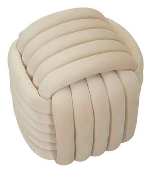 Pouf Bozzente, Poltrona multiuso, Scendiletto, Pouf poggiapiedi, 45x45 h45 cm, Crema