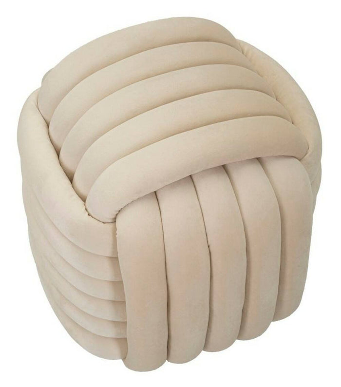 Pouf Bozzente, Poltrona multiuso, Scendiletto, Pouf poggiapiedi, 45x45 h45 cm, Crema