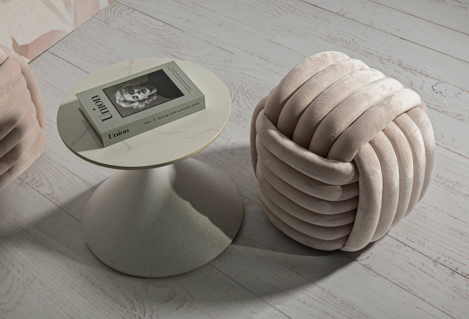 Pouf Bozzente, Poltrona multiuso, Scendiletto, Pouf poggiapiedi, 45x45 h45 cm, Rosa