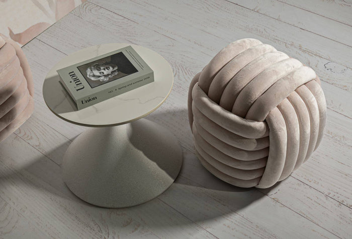 Pouf Bozzente, Poltrona multiuso, Scendiletto, Pouf poggiapiedi, 45x45 h45 cm, Rosa