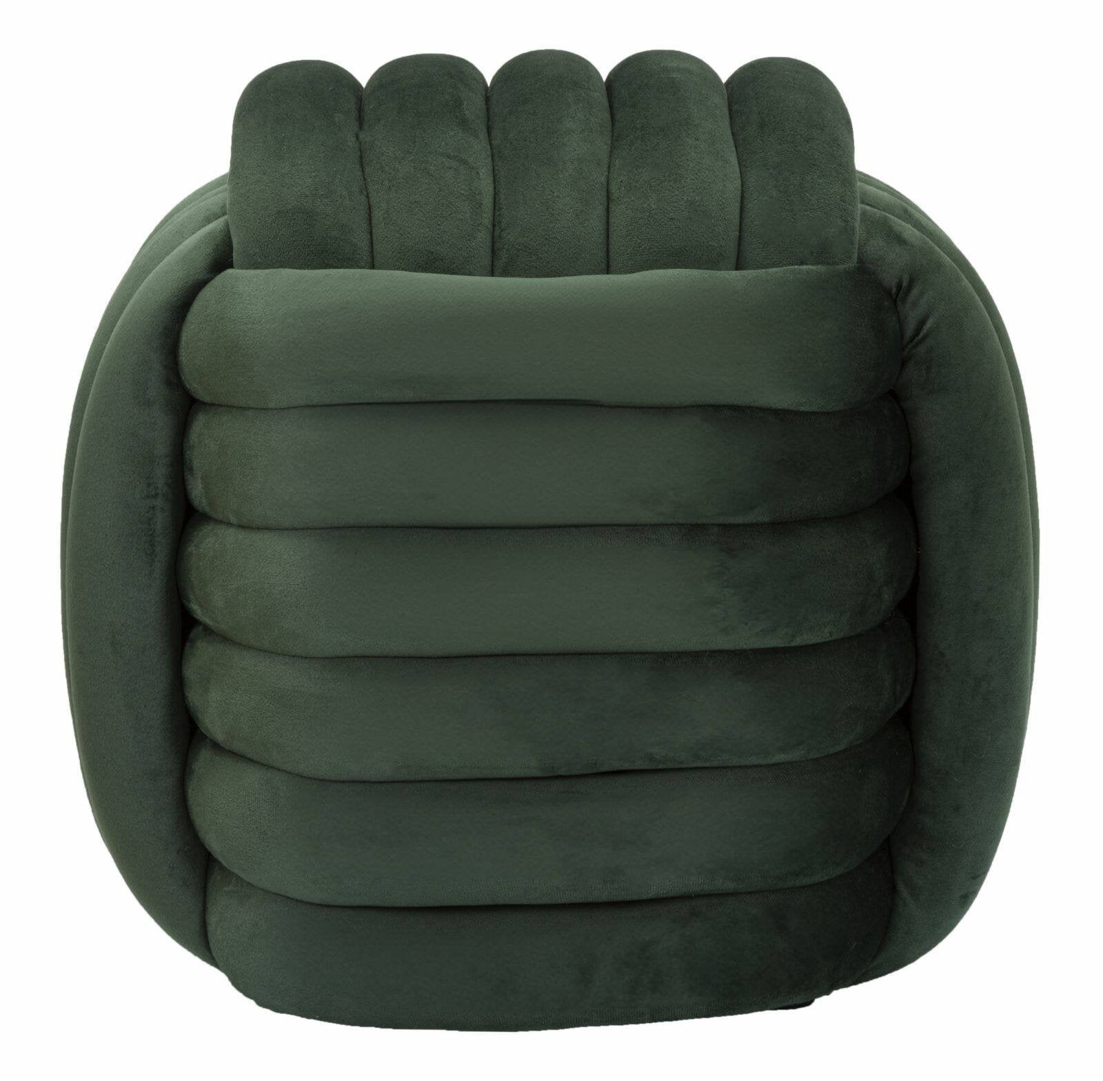 Pouf Bozzente, Poltrona multiuso, Scendiletto, Pouf poggiapiedi, 45x45 h45 cm, Verde