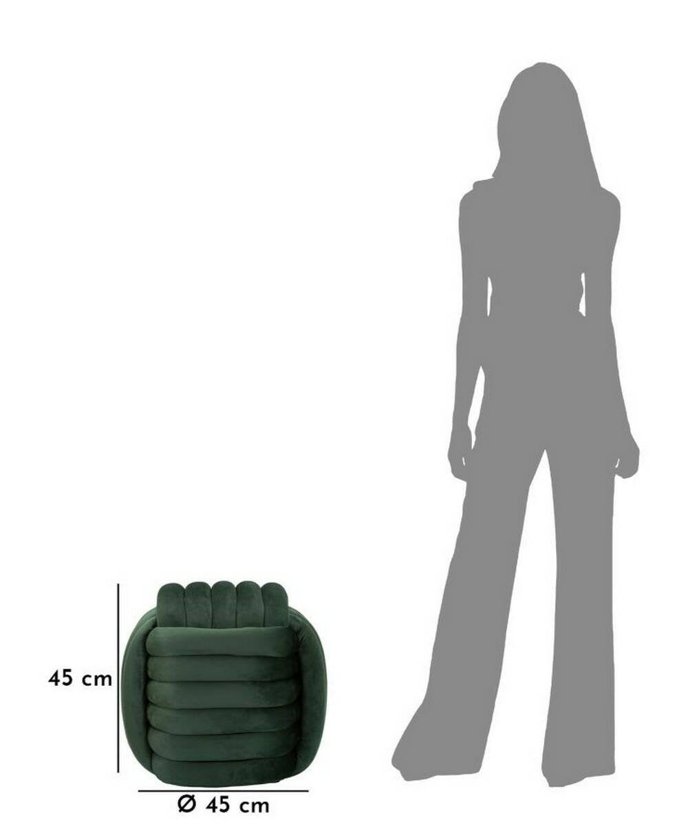 Pouf Bozzente, Poltrona multiuso, Scendiletto, Pouf poggiapiedi, 45x45 h45 cm, Verde