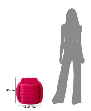 Pouf Bozzente, Poltrona multiuso, Scendiletto, Pouf poggiapiedi, 45x45 h45 cm, Fucsia