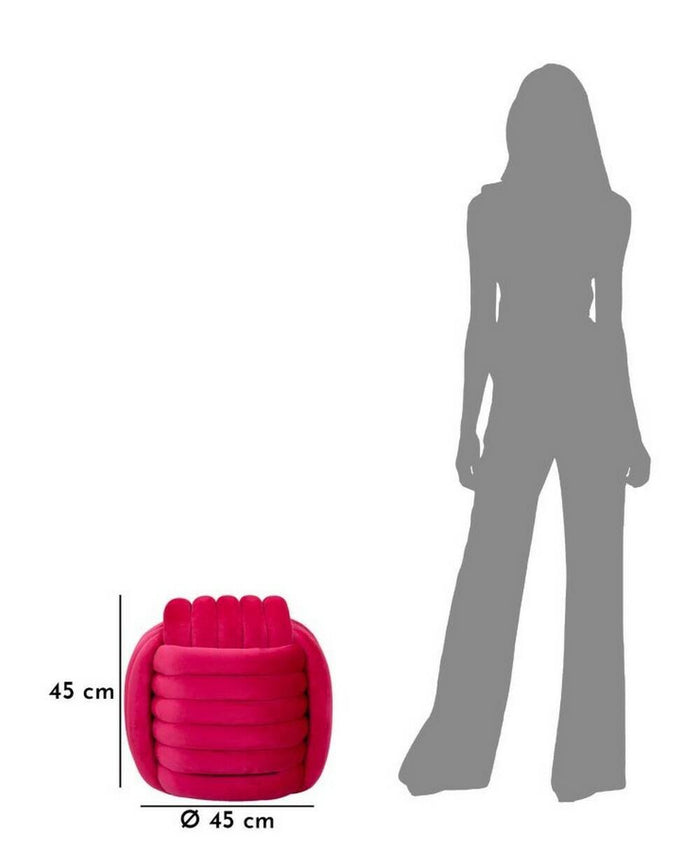 Pouf Bozzente, Poltrona multiuso, Scendiletto, Pouf poggiapiedi, 45x45 h45 cm, Fucsia