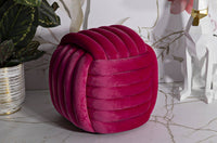 Pouf Bozzente, Poltrona multiuso, Scendiletto, Pouf poggiapiedi, 45x45 h45 cm, Fucsia