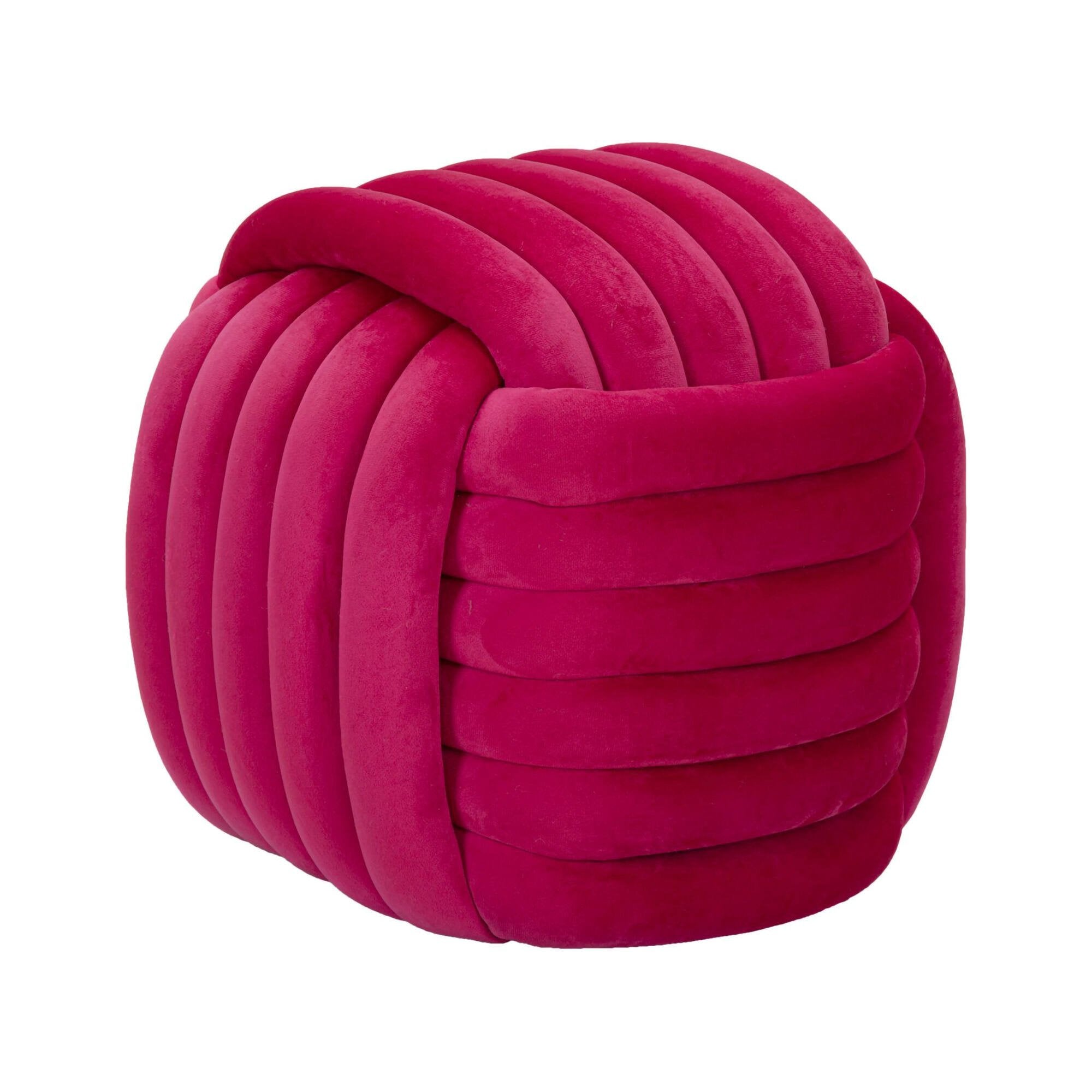 Pouf Bozzente, Poltrona multiuso, Scendiletto, Pouf poggiapiedi, 45x45 h45 cm, Fucsia