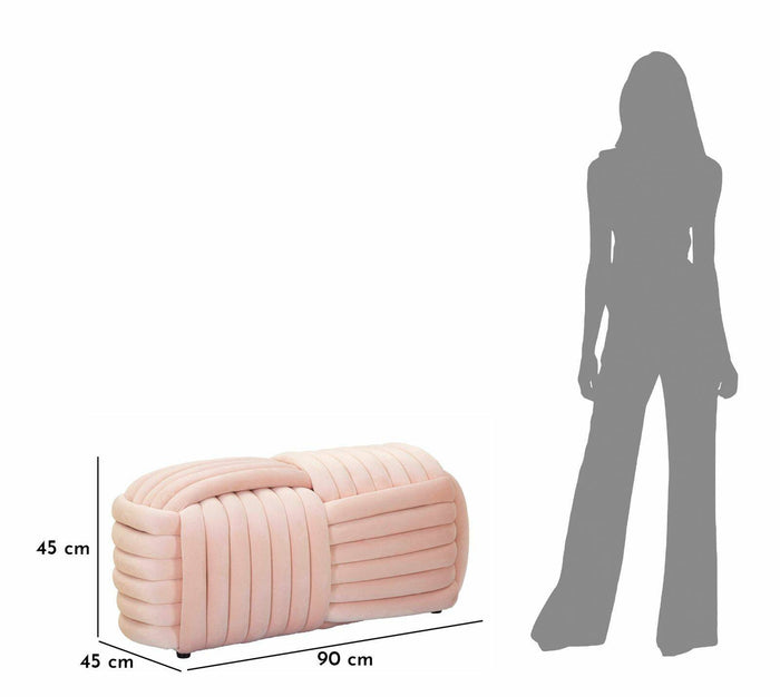 Panca Calcea, Panchina multiuso, Seduta per ospiti, Cassapanca multifunzione, 90x45 h45 cm, Rosa