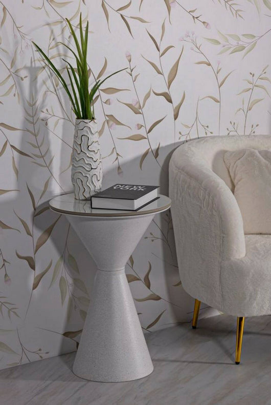 Tavolino da salotto Daunia, Tavolo basso da caffè, Portariviste per divano, Ripiano da soggiorno, 44x44 h63 cm, Bianco