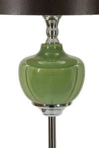 Lampada da terra Stiviere, Luce da terra, Lampada da pavimento, Lampada a stelo, 40x40 h160 cm, Verde e Grigio