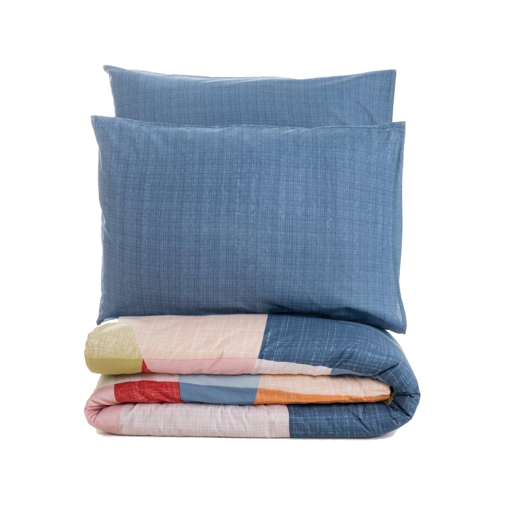 Solon, Copripiumino Matrimoniale Federa Inclusa, 220x260 cm blu