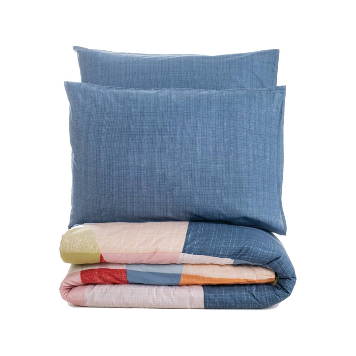 Solon, Copripiumino Matrimoniale Federa Inclusa, 220x260 cm blu