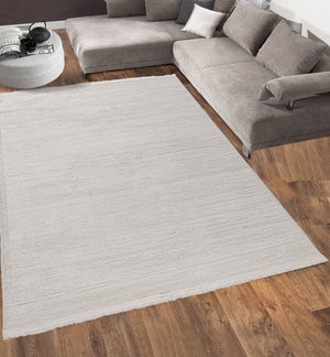 Kenton, Tappeto Materiale Struttura in Plastica, 300x100 cm Bianco