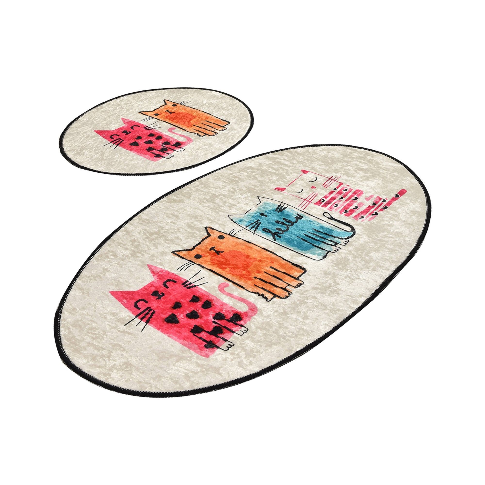 Pekin, Tappeto da Bagno Lavabile in Lavatrice, 60x100 cm Multicolore