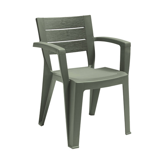 Sedia da esterno Camogli, Seggiola da giardino, Seduta outdoor multiuso, Panchina da giardino, Made in Italy, 60x58 h79 cm, Verde