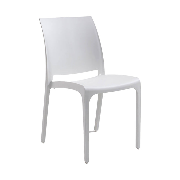 Sedia da esterno Camo, Seggiola da giardino, Seduta outdoor multiuso, Panchina da giardino, Made in Italy, 54x46 h80 cm, Bianco