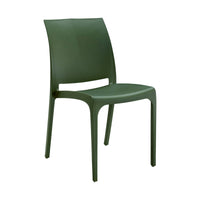 Sedia da esterno Camo, Seggiola da giardino, Seduta outdoor multiuso, Panchina da giardino, Made in Italy, 54x46 h80 cm, Verde