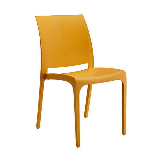 Sedia da esterno Camo, Seggiola da giardino, Seduta outdoor multiuso, Panchina da giardino, Made in Italy, 54x46 h80 cm, Giallo