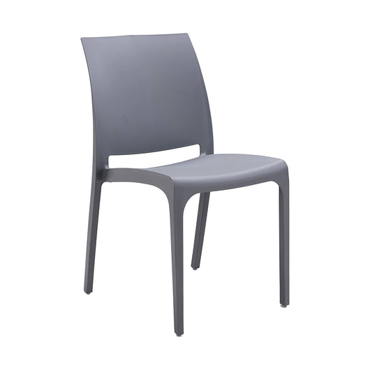 Sedia da esterno Camo, Seggiola da giardino, Seduta outdoor multiuso, Panchina da giardino, Made in Italy, 54x46 h80 cm, Grigio