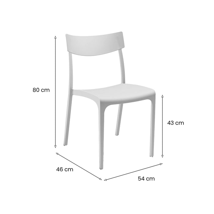 Sedia da esterno Lupia, Seggiola da giardino, Seduta outdoor multiuso, Panchina da giardino, Made in Italy, 54x46 h80 cm, Bianco