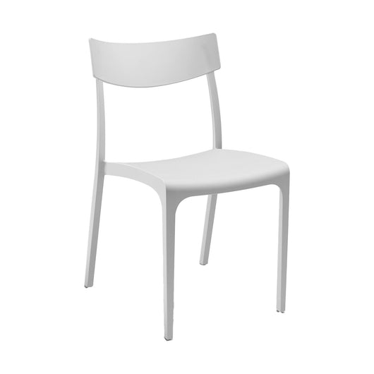 Sedia da esterno Lupia, Seggiola da giardino, Seduta outdoor multiuso, Panchina da giardino, Made in Italy, 54x46 h80 cm, Bianco
