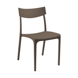 Sedia da esterno Lupia, Seggiola da giardino, Seduta outdoor multiuso, Panchina da giardino, Made in Italy, 54x46 h80 cm, Tortora