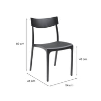 Sedia da esterno Lupia, Seggiola da giardino, Seduta outdoor multiuso, Panchina da giardino, Made in Italy, 54x46 h80 cm, Antracite