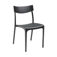 Sedia da esterno Lupia, Seggiola da giardino, Seduta outdoor multiuso, Panchina da giardino, Made in Italy, 54x46 h80 cm, Antracite