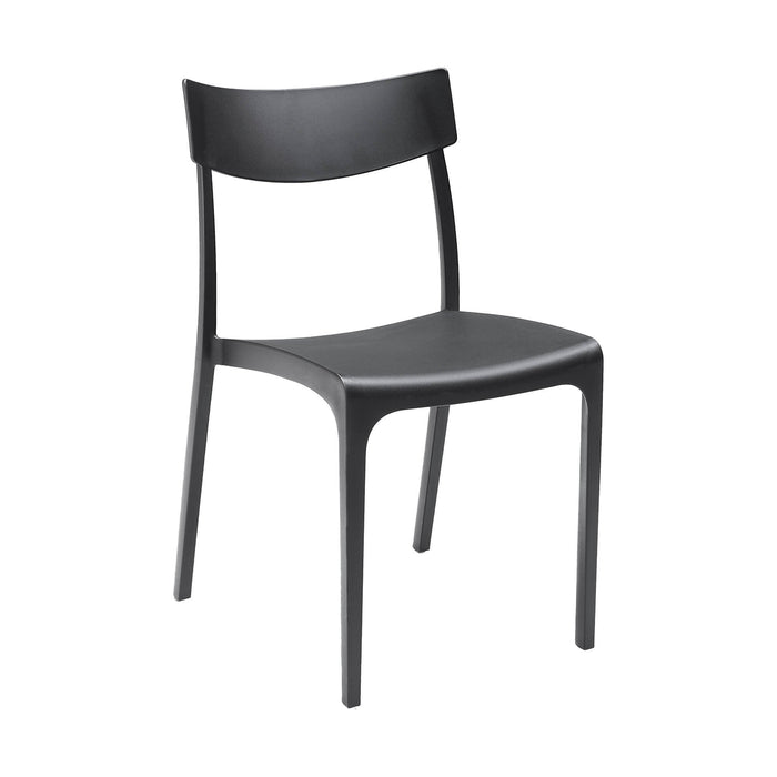 Sedia da esterno Lupia, Seggiola da giardino, Seduta outdoor multiuso, Panchina da giardino, Made in Italy, 54x46 h80 cm, Antracite