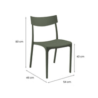 Sedia da esterno Lupia, Seggiola da giardino, Seduta outdoor multiuso, Panchina da giardino, Made in Italy, 54x46 h80 cm, Verde