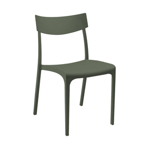 Sedia da esterno Lupia, Seggiola da giardino, Seduta outdoor multiuso, Panchina da giardino, Made in Italy, 54x46 h80 cm, Verde