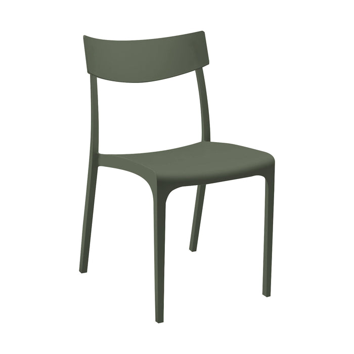 Sedia da esterno Lupia, Seggiola da giardino, Seduta outdoor multiuso, Panchina da giardino, Made in Italy, 54x46 h80 cm, Verde