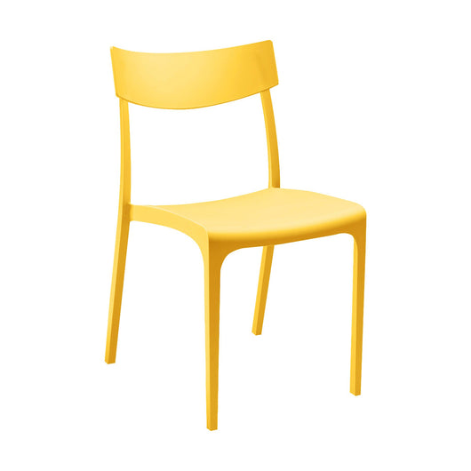 Sedia da esterno Lupia, Seggiola da giardino, Seduta outdoor multiuso, Panchina da giardino, Made in Italy, 54x46 h80 cm, Giallo